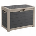 Garten-Aufbewahrungsbox 115 x 65 x 75 cm Kunststoff Taupe Anthrazit wetterfest mit Deckel