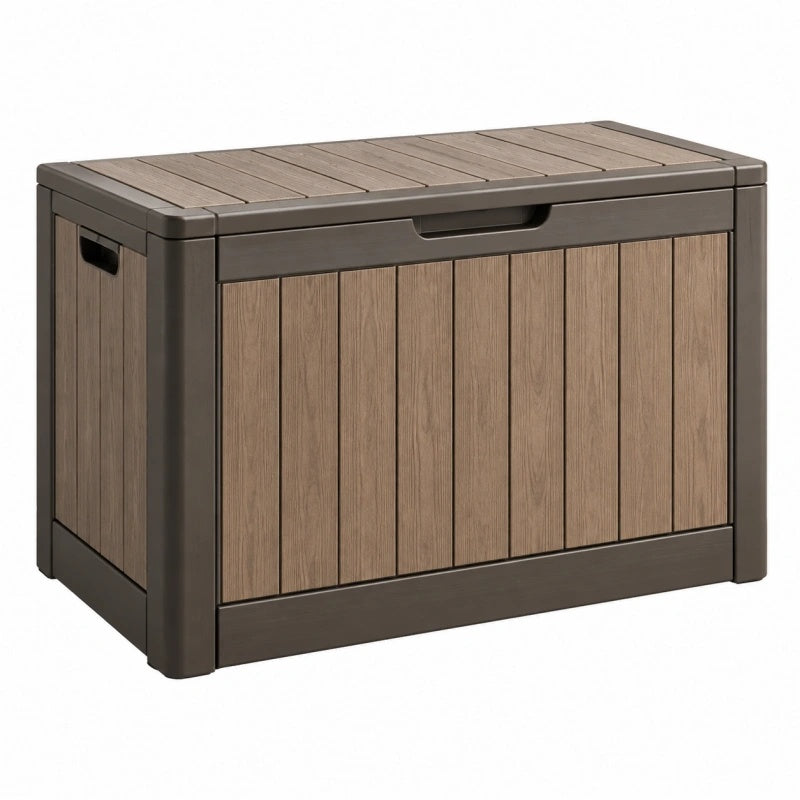 Garten-Aufbewahrungsbox 120 x 60 x 63 cm Kunststoff Braun Anthrazit mit Deckel