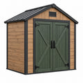 Gartenhaus 180 x 120 x 200 cm in Holzoptik Braun Grün mit Doppeltür und Satteldach