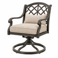 Garten-Drehsessel 76 x 76 x 98 cm Metall Dunkelbraun Beige mit Drehfunktion